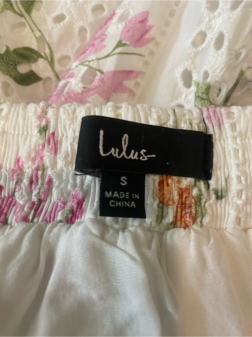 Lulu's White Floral Matching Top and Skirt - Size Small. - Picture 5 of 6